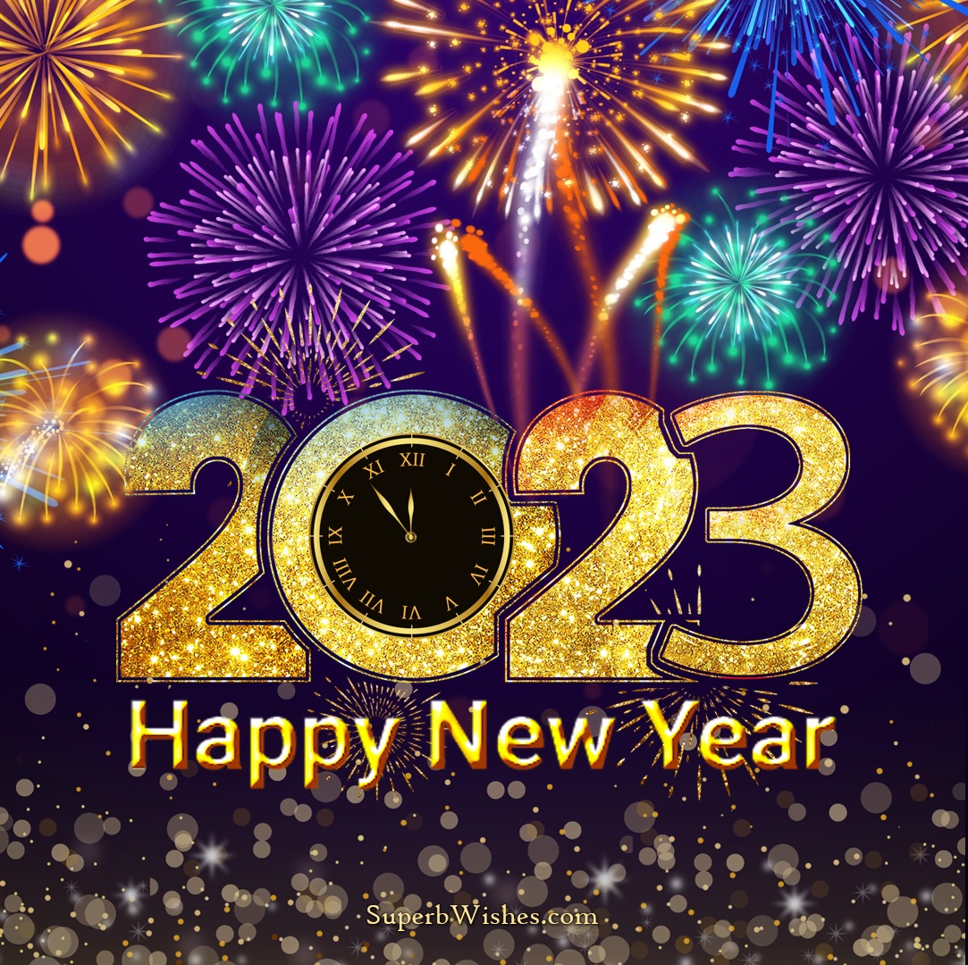 Happy New Year 2023 With Colorful Fireworks Image | SuperbWishes.com