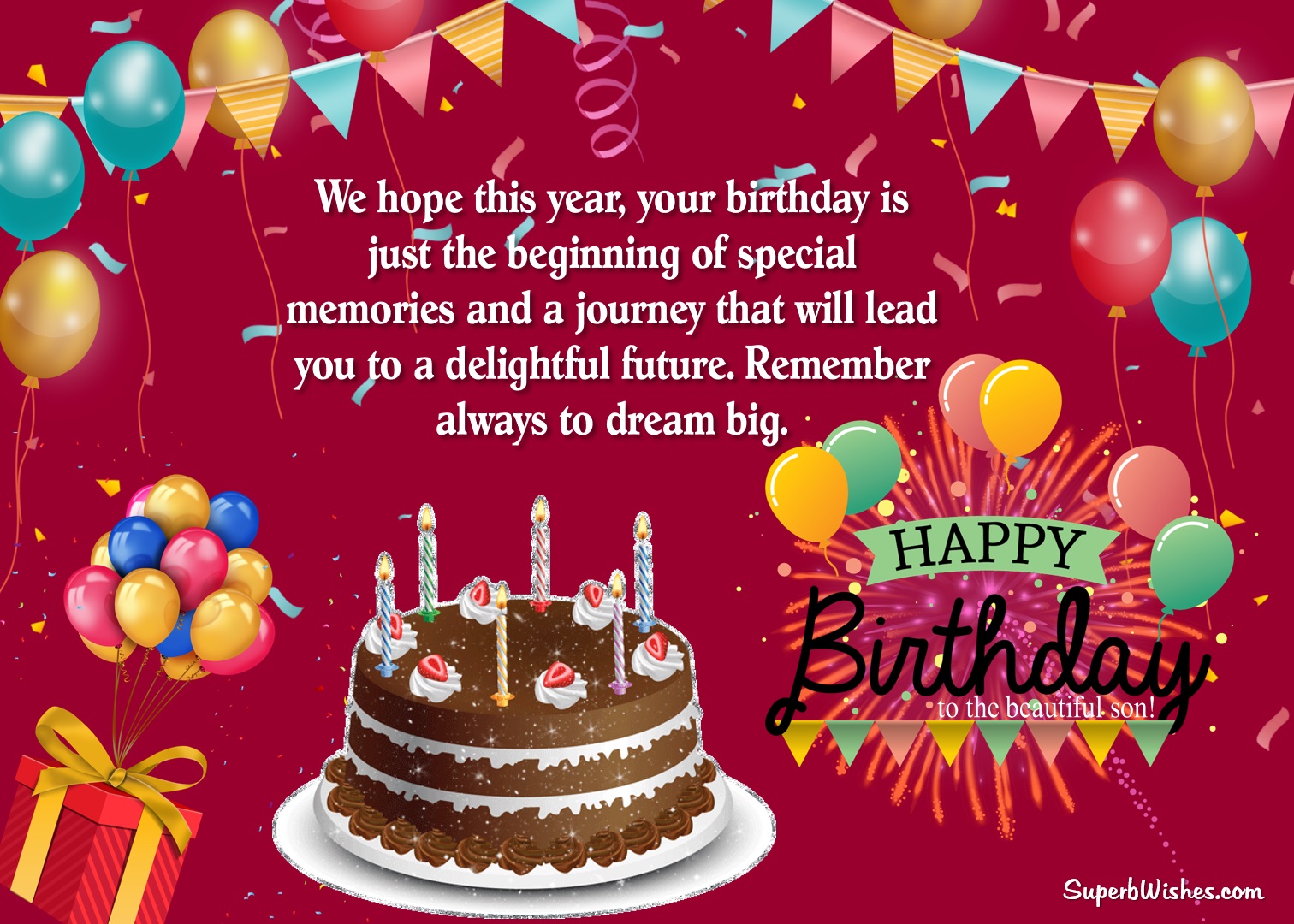 We hope this year, your birthday is just the beginning of special memories and a journey that will lead you to a delightful future. Superbwishes.com