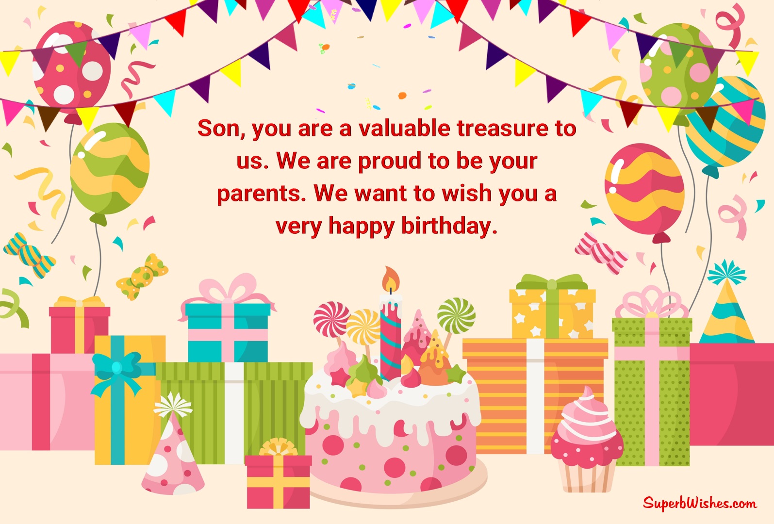 Happy birthday wish for son. Superbwishes.com