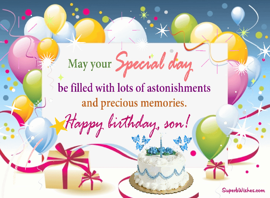 Free Happy Birthday Wishes For Son GIF. Superbwishes.com