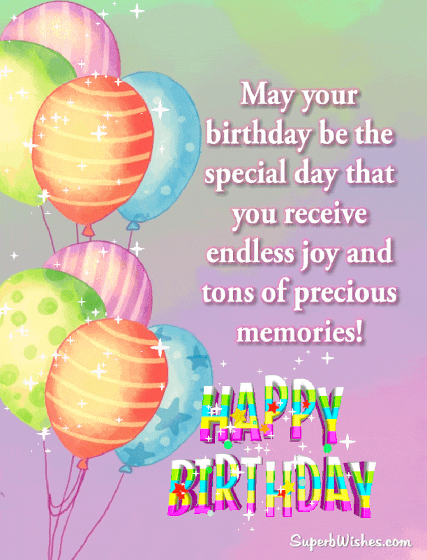 Wishing you a memorable day. Happy Birthday! Cool gif for WhatsApp.