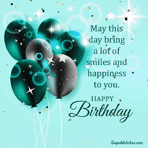 Happy Birthday Wishes GIF With Confetti & Sparkling Stars | SuperbWishes