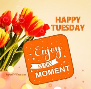 Enjoy every moment. Happy Tuesday images. Superbwishes.com