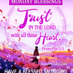 Bible verse animated image with blessed Monday quotes. Superbwishes.com