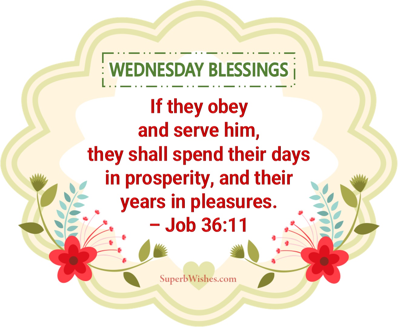Wednesday blessings images Bible verse. Superbwishes.com
