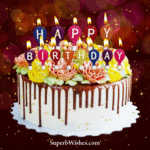 Happy Birthday Cake GIF Image With Animated Candles