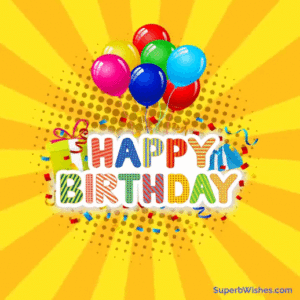 Happy Birthday Animated GIF With Colorful Balloons