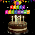 Rotating Happy Birthday Cake GIF With Candles