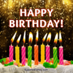 Lovely Happy Birthday Cake With Candles GIF