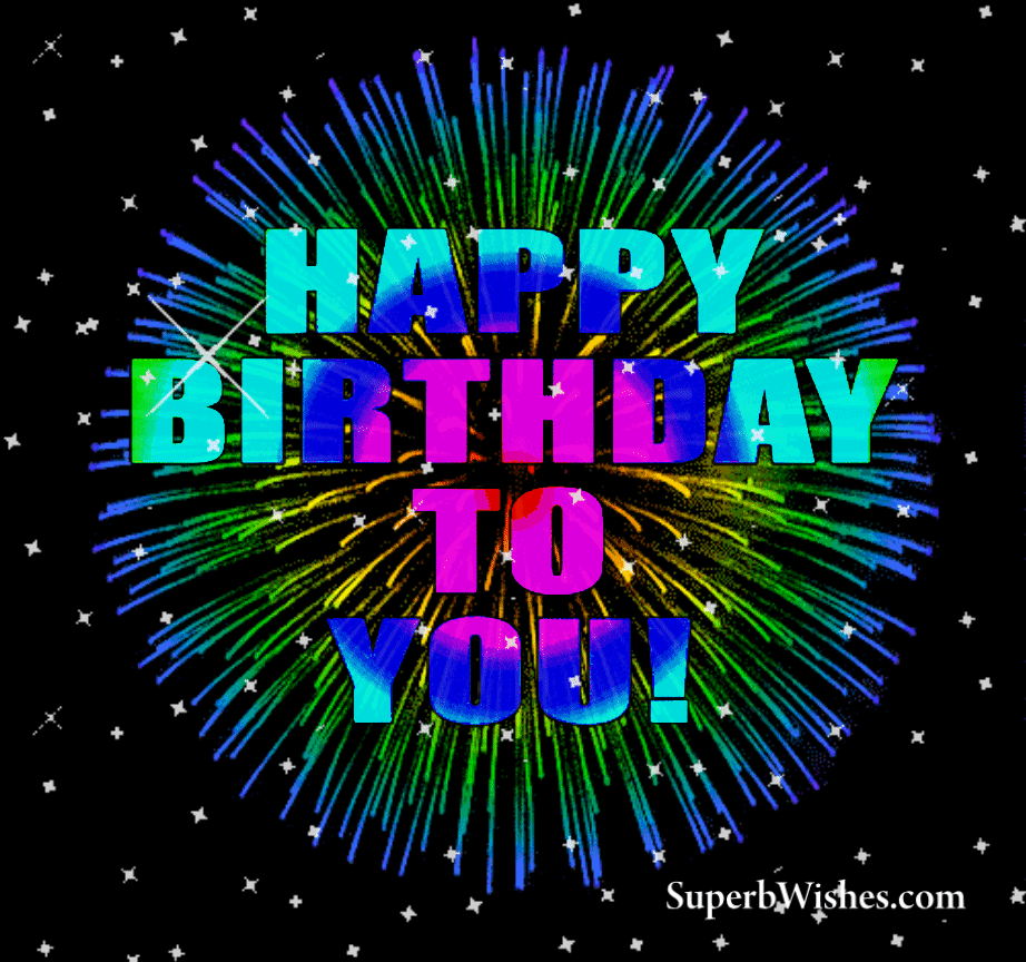 Stunning Happy Birthday To You With Colorful Bursting GIF ...