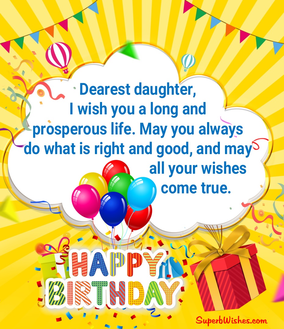 Birthday Wishes For Daughter Images - Prosperous Life | SuperbWishes