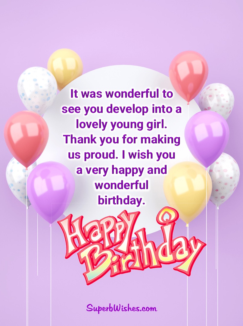 Birthday Wishes For Daughter Images - Young Girl | SuperbWishes.com
