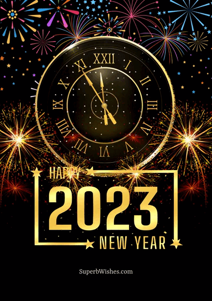 Happy New Year 2023 Clock GIF 
