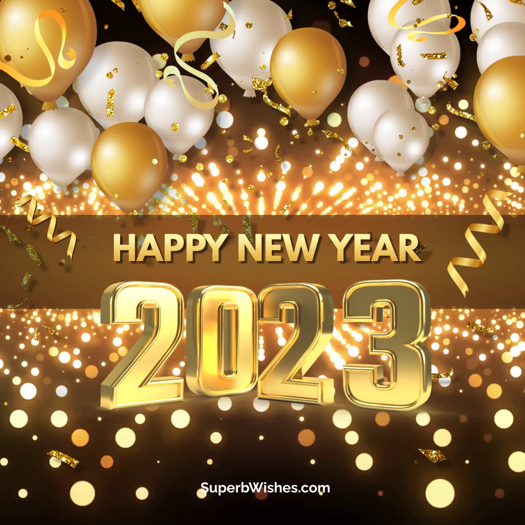 Golden Happy New Year 2023 Image | SuperbWishes.com
