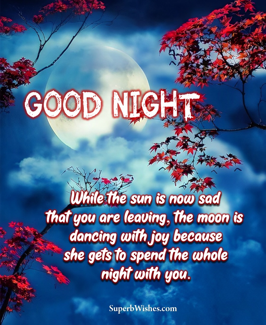 Good Night Wishes Images - The Moon Is Dancing With Joy | SuperbWishes