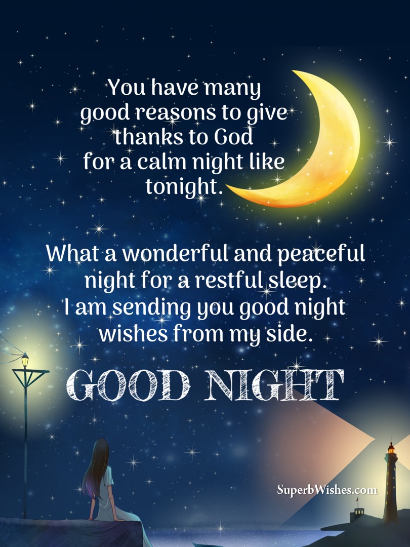Good Night Wishes 2023 Images - Give Thanks To God | SuperbWishes