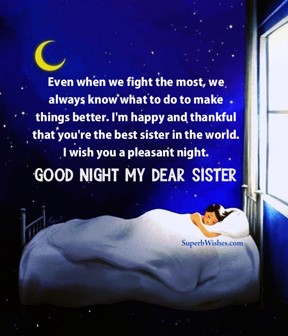 Good Night Wishes For Sister