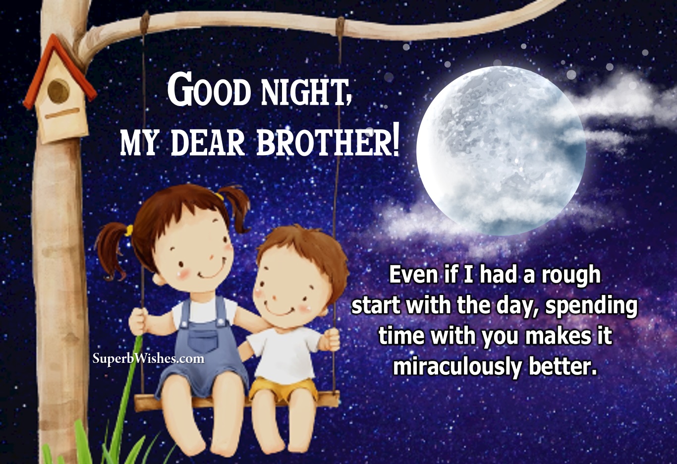 Good Night Message For Brother Image | SuperbWishes.com