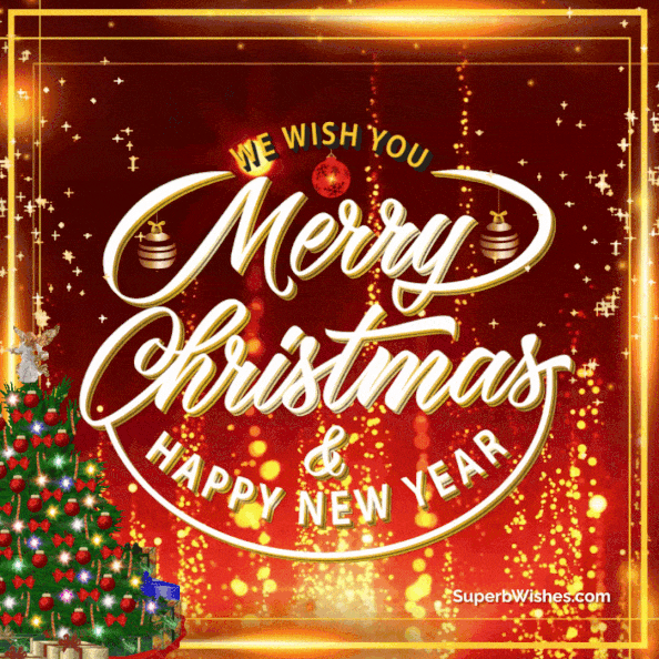 We wish you a merry Christmas and happy new year GIF