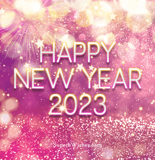 Bursting Happy New Year 2023 GIF With Bokeh Animation | SuperbWishes