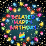 Animated happy belated birthday GIF