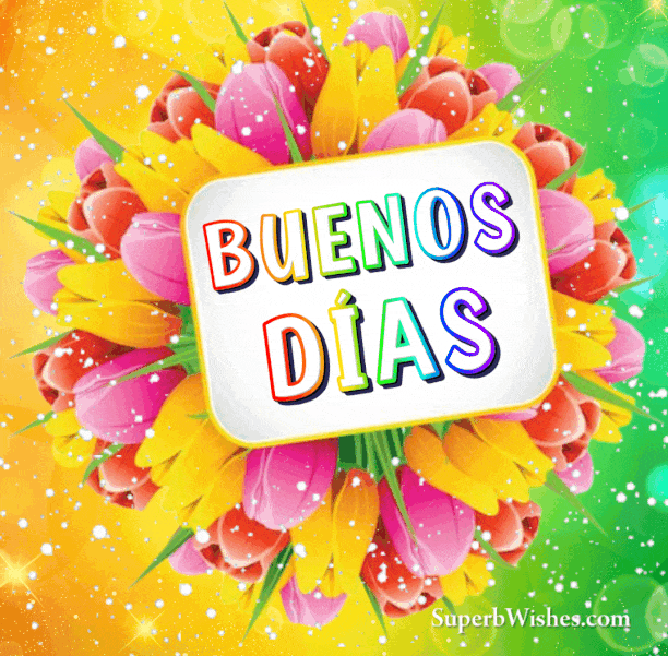  GIF de Saludo de Buenos Días Con Flores de Colores