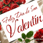 Tarjeta de Felicitación de Feliz Día de San Valentín Con Rosas Encantadoras GIF