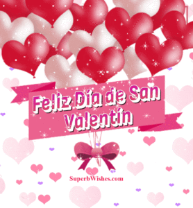 Feliz Día De San Valentín Con Globos De Corazón GIF