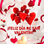 GIF de Feliz Día de San Valentín Con Pétalos de Rosas Rojas
