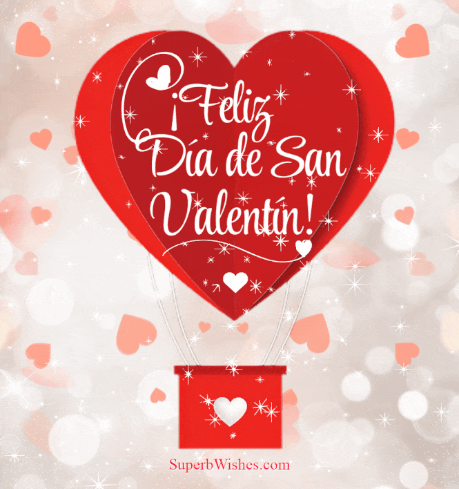 Feliz Día De San Valentín Con Globos De Corazón Superbwishes