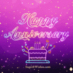 Neon Glow Happy Anniversary GIF