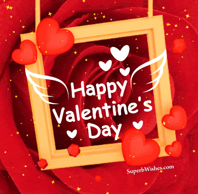 Happy Valentine's Day Frame With Animated Rose GIF | SuperbWishes