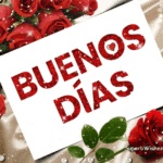 Buenos Días GIF con Flores Rojas