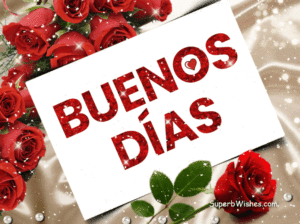 Buenos Días GIF con Flores Rojas