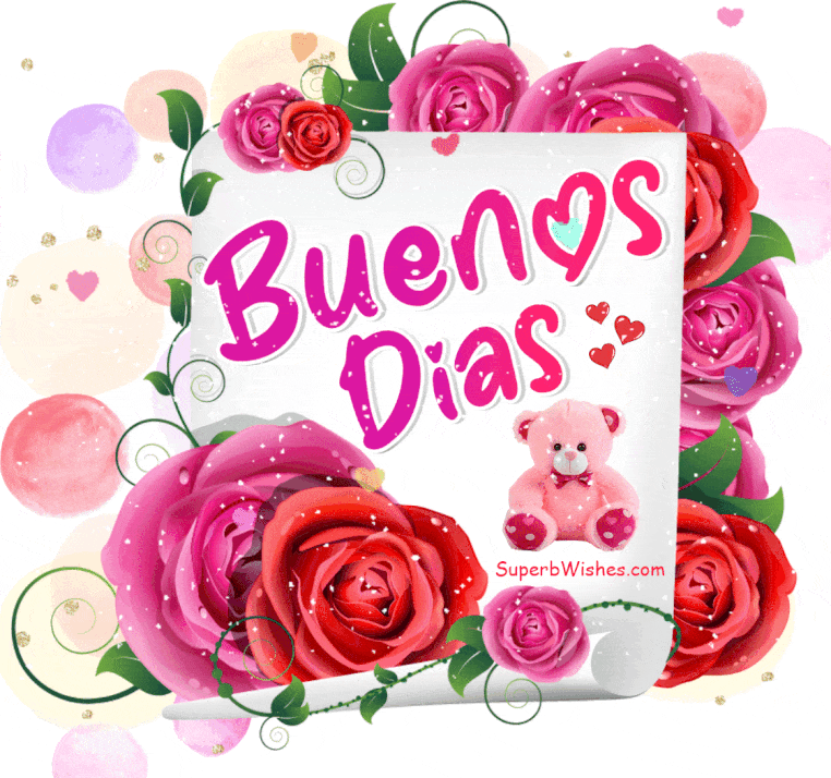  Buenos Días GIF Animado Con Hermosas Rosas