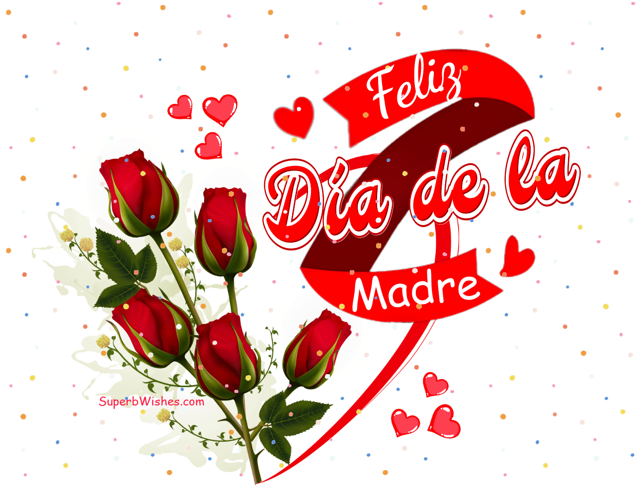 Feliz Día de la Madre GIF Con Rosas Rojos 