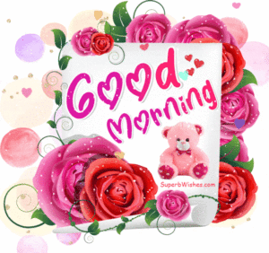 Good Morning GIF With Colorful Roses