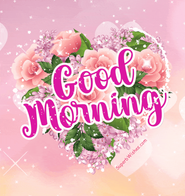Good Morning GIF With Pink Roses