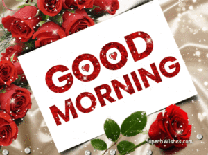 Good Morning GIF With Red Flowers