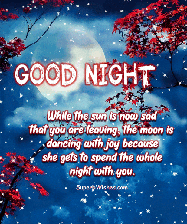 Good Night Wishes GIFs - The Moon Is Dancing With Joy | SuperbWishes