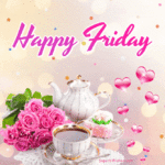 Happy Friday GIF With A Cup of Coffee