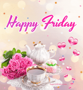 Happy Friday GIF With A Cup of Coffee