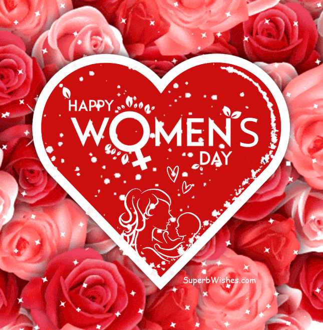 Happy Women's Day With A Beautiful Heart Animated GIF | SuperbWishes