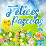 Hermoso GIF animado de Felices Pascuas