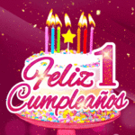 Pastel de Cumpleaños Con Velas de Colores GIF - Feliz 1 Cumpleaños