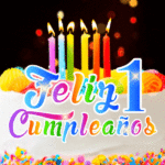 Pastel de Cumpleaños Con Velas GIF - Feliz 1 Cumpleaños