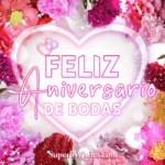 Hermoso Feliz Aniversario de Bodas Corazón GIF