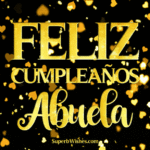 Feliz Cumpleaños Abuela Con Corazón de Oro Confetti GIF