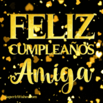 Feliz Cumpleaños Amiga Con Corazón de Oro Confetti GIF