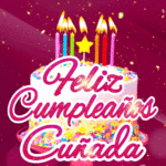 Pastel de Cumpleaños Con Velas de Colores GIF - Feliz Cumpleaños, Cuñada